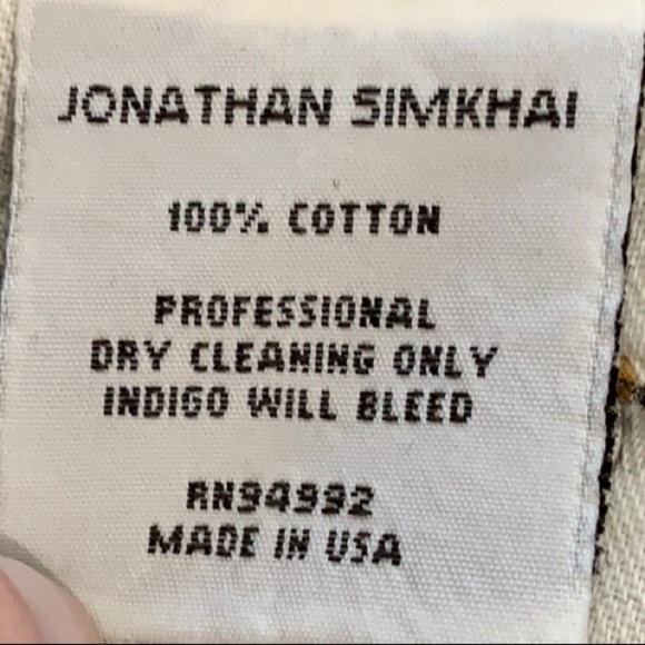 Pearl Beaded Jonathan Simkhai Light Blue Distressed Jeans - Picture 7 of 8